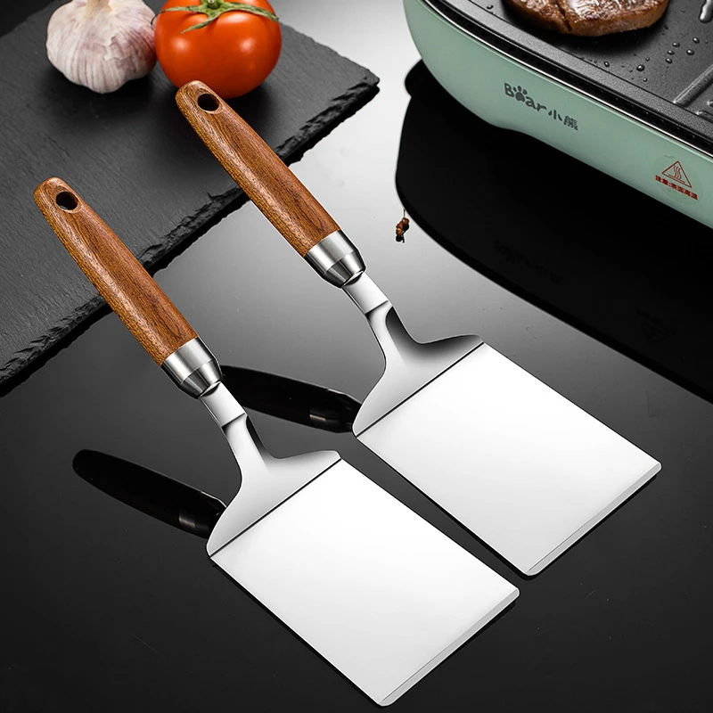Okonomiyaki Spatula - 스테인레스 스틸 스퀘어 헤드 스테이크 요리