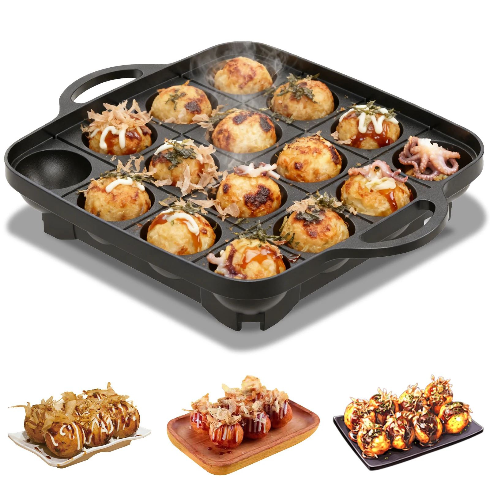 Takoyaki Grill Plate - 16구 타코야끼 팬 알루미늄 팬케이크 볼