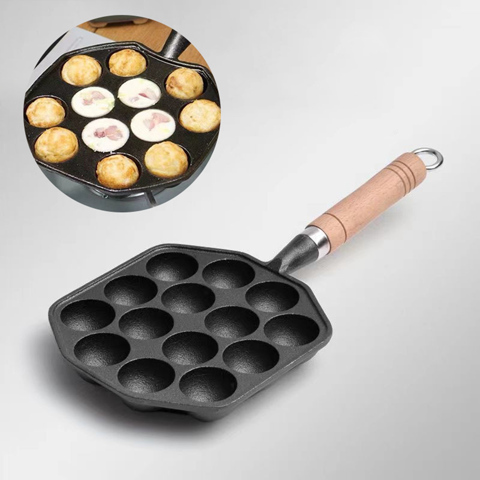 Egg Waffle Pan - 타코야키 팬 논 스틱 캐스트 다리미