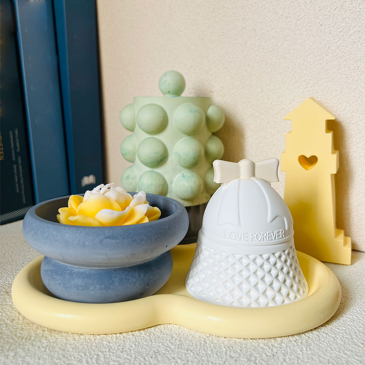 Donut Mold Silicone - 버블 항아리 캔들 베셀 콘크리트 몰드