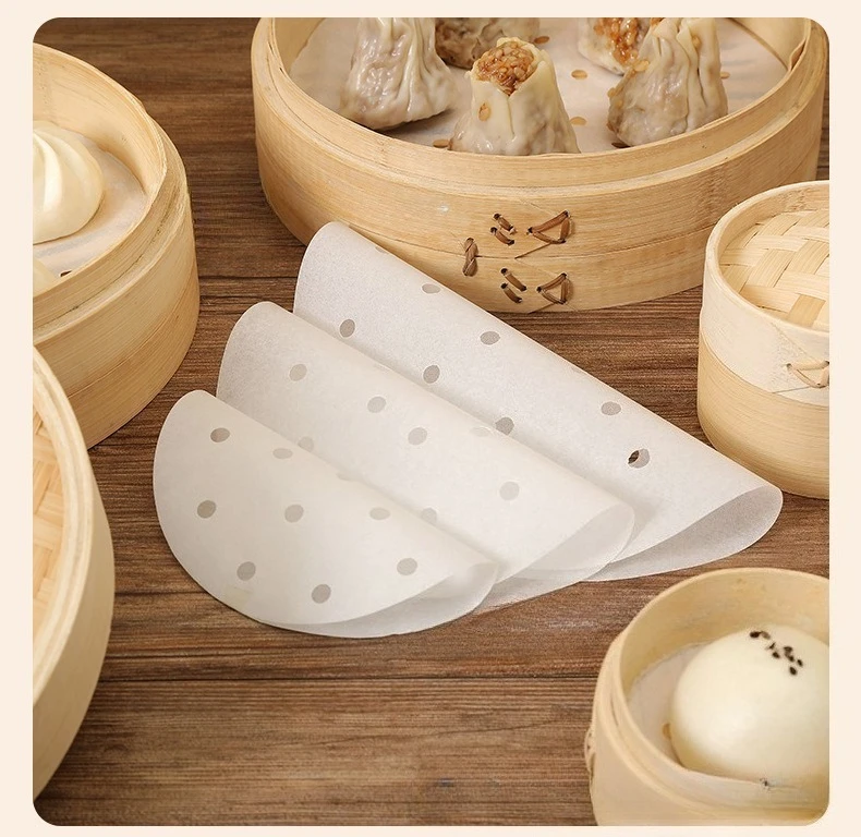 Bao Steamer Bamboo - 100개 식품 등급 일회용 찜 종이