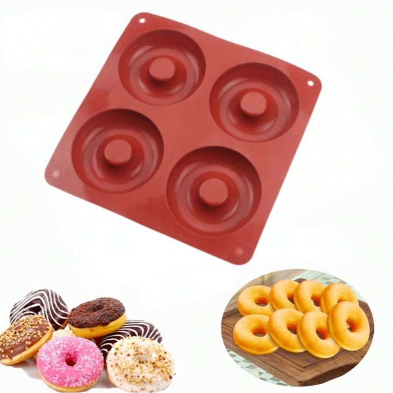 Donut Mold Silicone - 1PC 4 구멍 도넛 실리콘 몰드