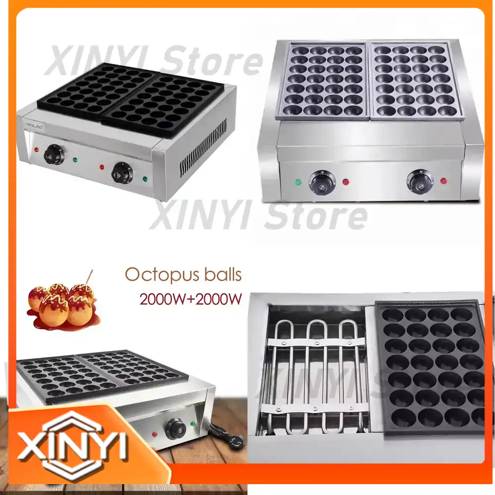 Takoyaki Grill Plate - XEOLEO 상업용 테이블탑 2구 타코야끼 기계