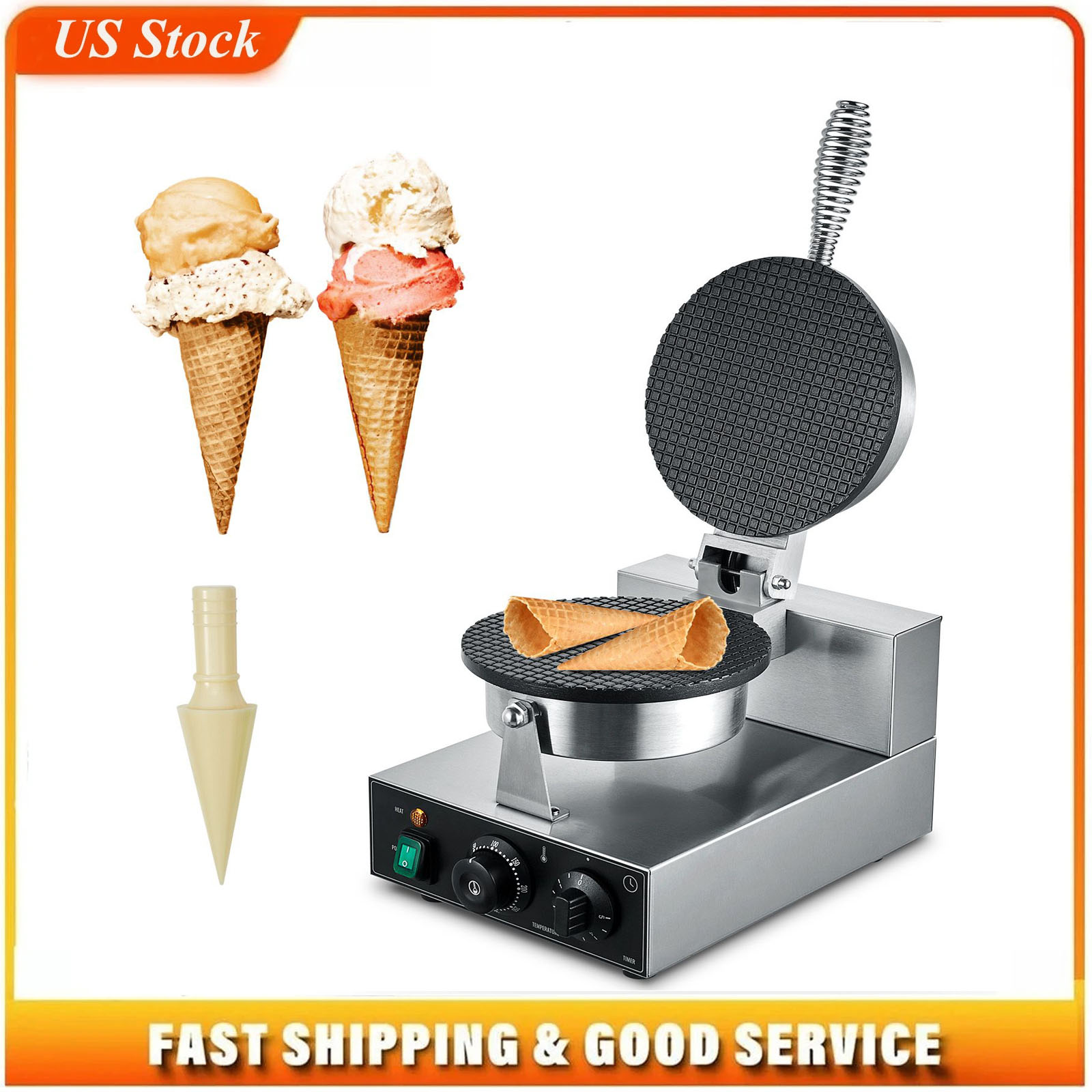 Waffle Cone Maker - 전기 아이스크림 콘 메이커, 상업용 1230W