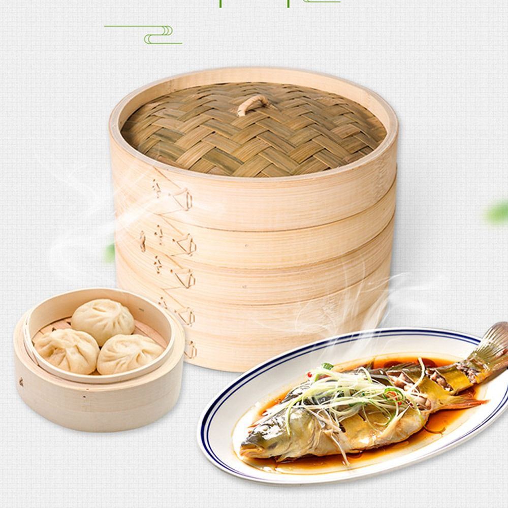 중국식 찜기 대나무 찜기 뚜껑이 있는 딤섬 찜기 만두  - Bao Steamer Bamboo 리뷰 및 가격