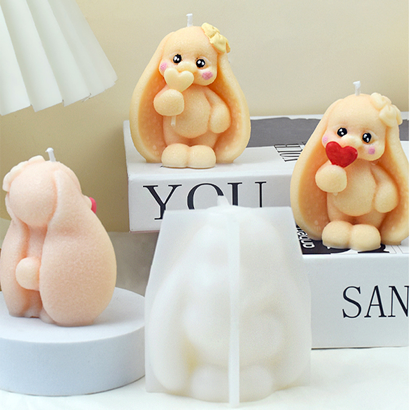 3D 긴 귀가 달린 토끼 실리콘 금형 DIY 토끼 양초 - Bunny Cake Mold 리뷰 및 가격