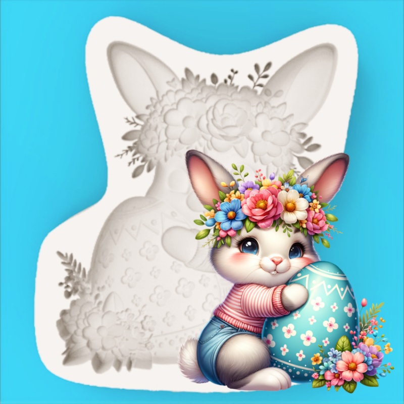 부활절 화환 토끼 실리콘 베이킹 몰드, 부활절 달걀 모 - Bunny Cake Mold 리뷰 및 가격