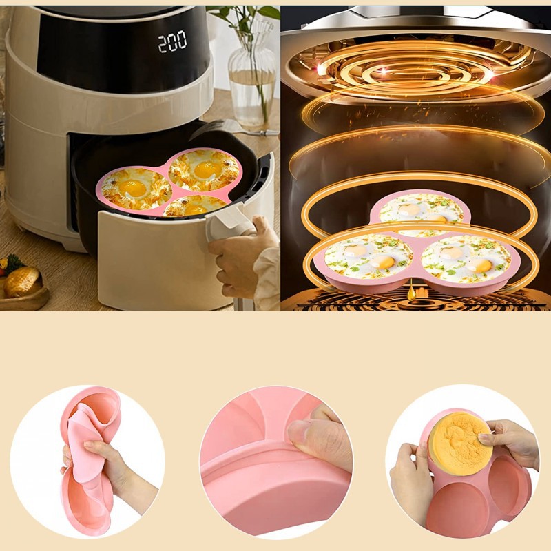 재사용 가능한 실리콘 에어프라이어 계란 틀 3/4 구멍 - Egg Waffle Pan 리뷰 및 가격