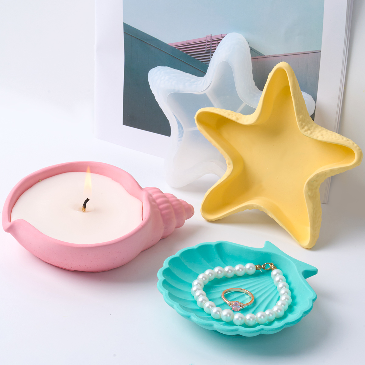 DIY 콘크리트 불가사리 Starage 트레이 실리콘  - Potsticker Mold 리뷰 및 가격