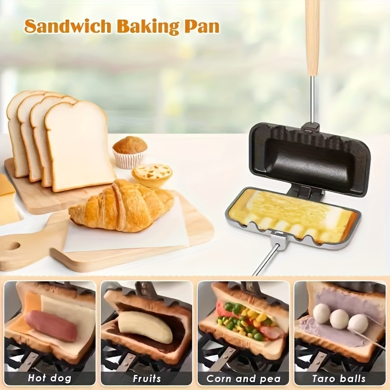 1pcs 아침 샌드위치 메이커 양면 비 스틱 프라이팬  - Hot Dog Press 리뷰 및 가격