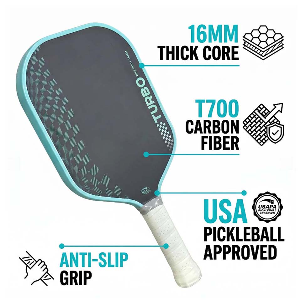 터보 T700 텍스처드 페이스 카본 파이버 피클볼 패들 - Crepe Pan Carbon 리뷰 및 가격
