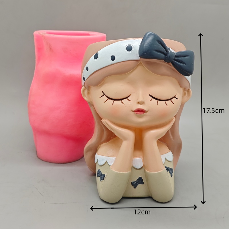 실리콘 몰드 귀여운 리본 소녀 화분 북유럽 스타일 DI - Potsticker Mold 리뷰 및 가격