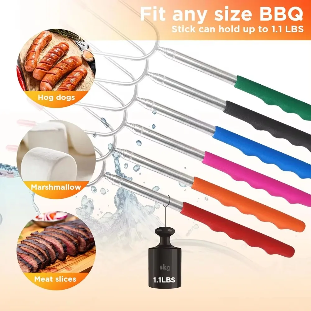 5/6/10pcs 텔레스코픽 바베큐 포크 마시멜로 구이 - Hot Dog Press 리뷰 및 가격