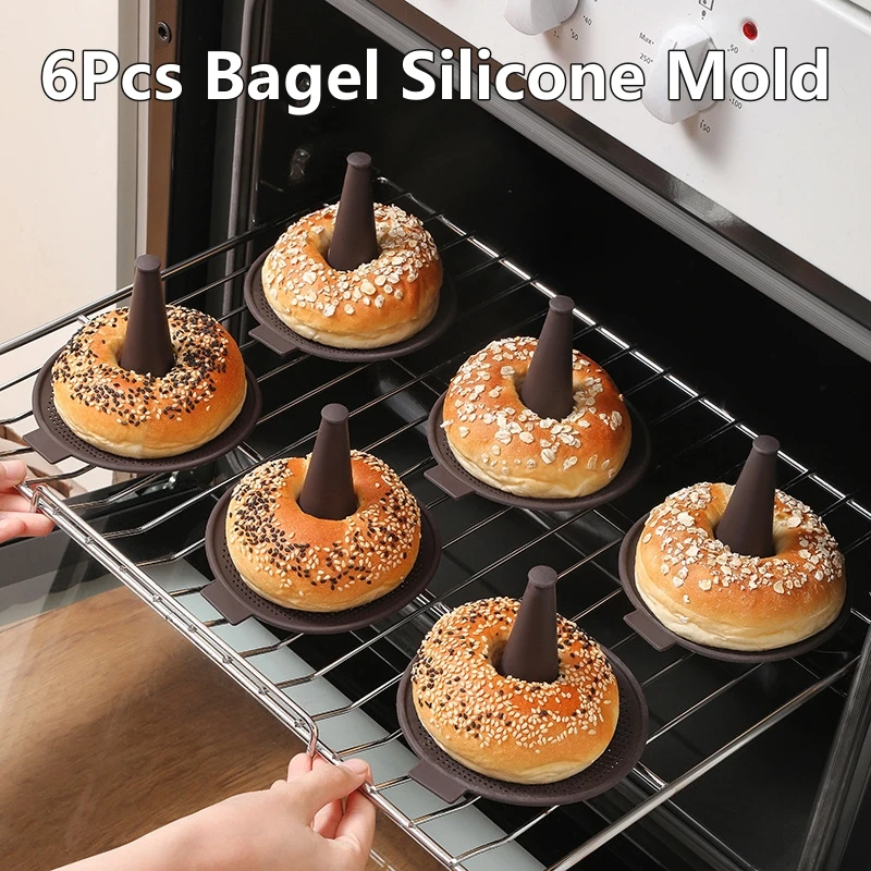 6Pcs 베이글 도구 실리콘 몰드 세트 원추형 베이킹  - Donut Mold Silicone 리뷰 및 가격